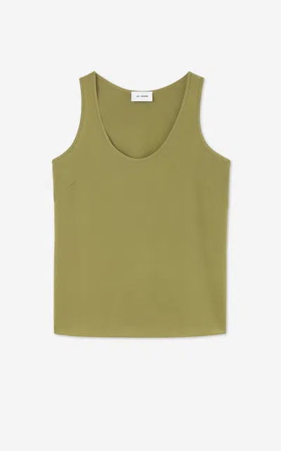 St John Silk Crepe De Chine Shell In Mmss