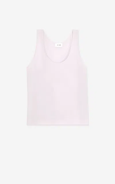 St John Silk Crepe De Chine Shell In Pink