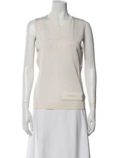 Pre-owned St John Silk Crew Neck Top In Blue