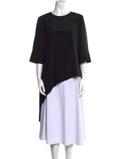 Pre-owned St John Silk Crew Neck Tunic In Black