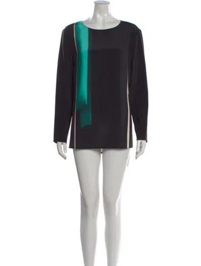 Pre-owned St John Silk Dress In Black