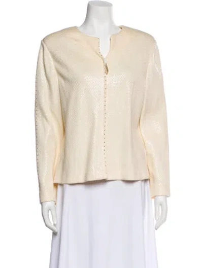 Pre-owned St John Silk Evening Jacket In Neutral