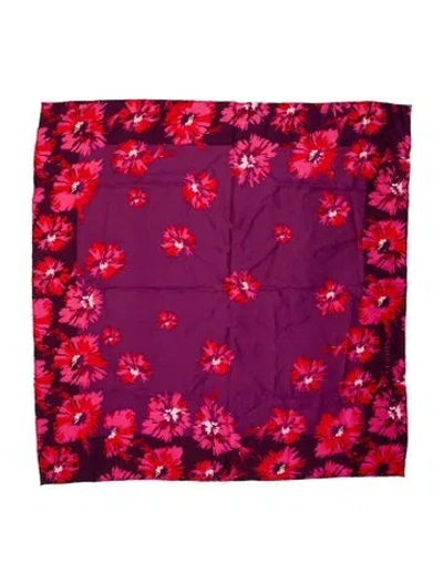 Pre-owned St John Silk Floral Print Scarf In Multi