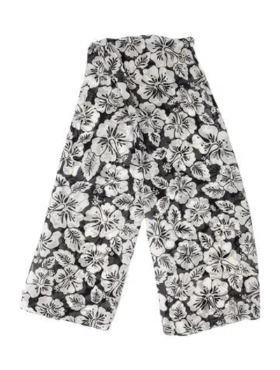 Pre-owned St John Silk Floral Print Scarf In Multi