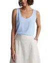 St John Silk Georgette Crepe Top In Blue