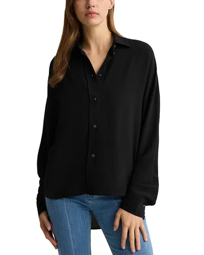 St John Silk High/low Blouse In Black