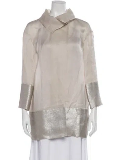 Pre-owned St John Silk Jacket In Neutral