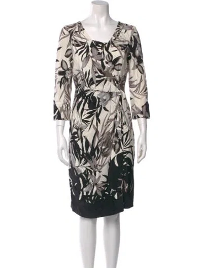 Pre-owned St John Silk Knee-length Dress In Black