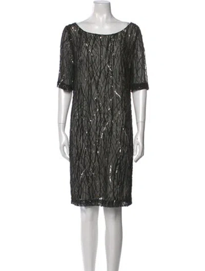 Pre-owned St John Silk Knee-length Dress In Black