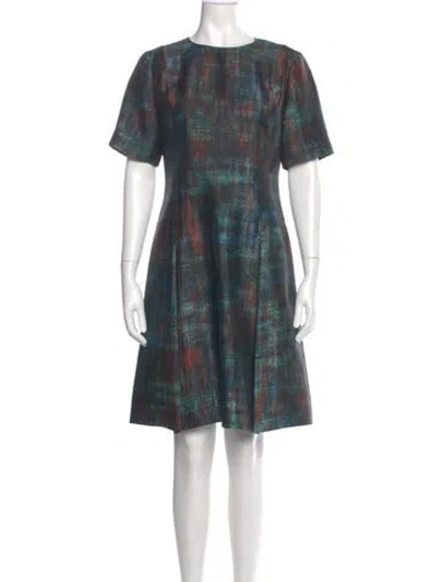 Pre-owned St John Silk Knee-length Dress In Black
