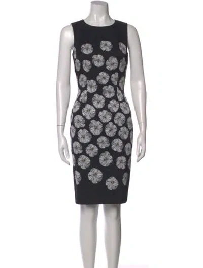 Pre-owned St John Silk Knee-length Dress In Black