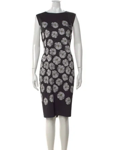 Pre-owned St John Silk Knee-length Dress In Black