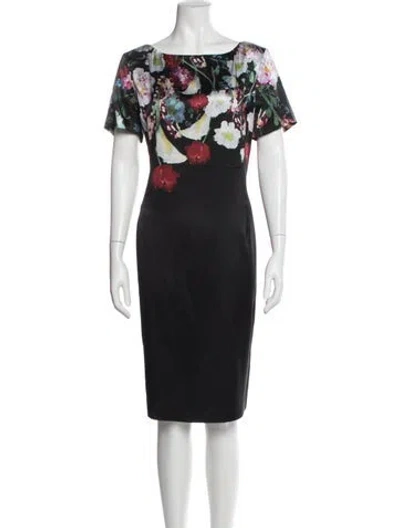 Pre-owned St John Silk Knee-length Dress In Blue