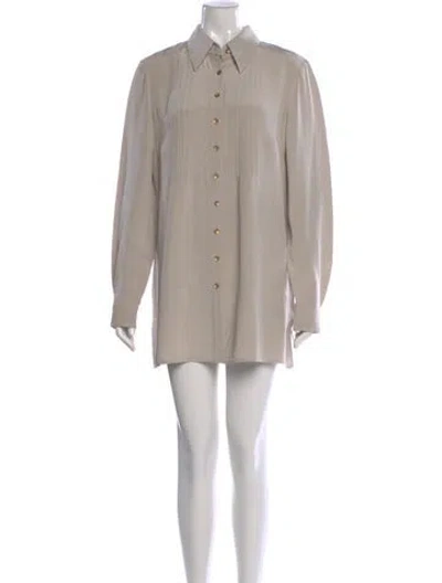 Pre-owned St John Silk Knee-length Dress In Blue