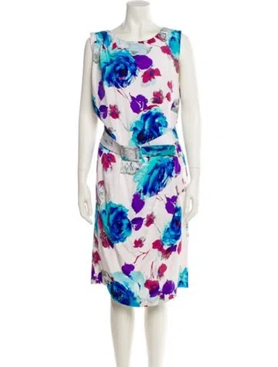 Pre-owned St John Silk Knee-length Dress In Multi