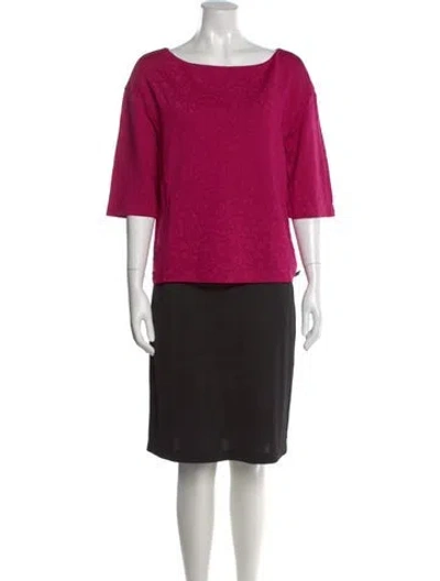 Pre-owned St John Silk Knee-length Dress In Multi