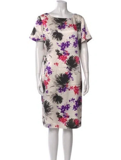 Pre-owned St John Silk Knee-length Dress In Multi