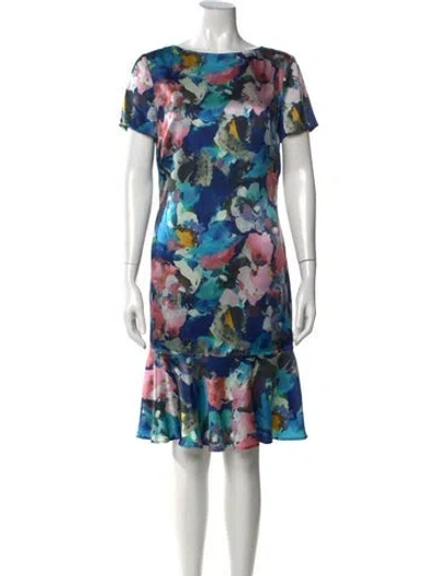 Pre-owned St John Silk Knee-length Dress In Multi