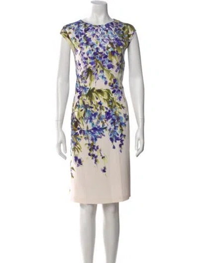 Pre-owned St John Silk Knee-length Dress In Neutral