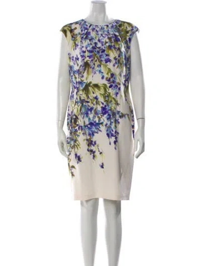 Pre-owned St John Silk Knee-length Dress In Neutral