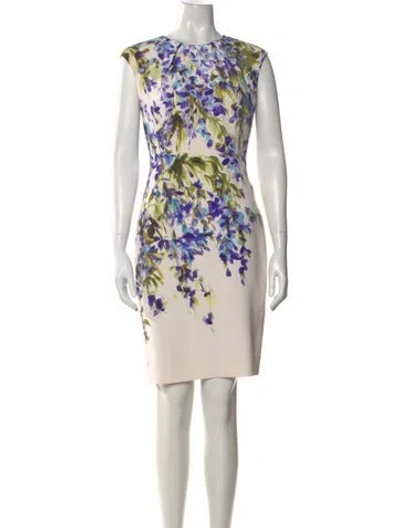 Pre-owned St John Silk Knee-length Dress In Neutral