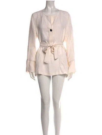 Pre-owned St John Silk Knee-length Dress In Neutral
