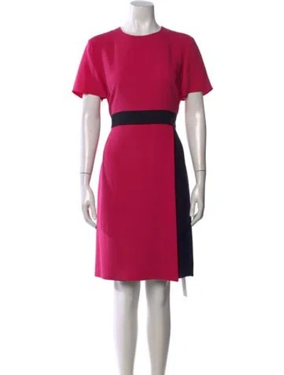 Pre-owned St John Silk Knee-length Dress In Pink