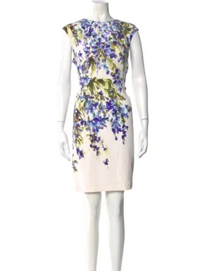 Pre-owned St John Silk Knee-length Dress In Purple