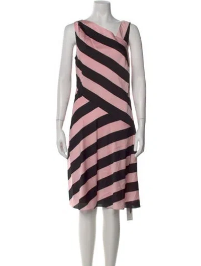 Pre-owned St John Silk Knee-length Dress W/ Tags In Pink