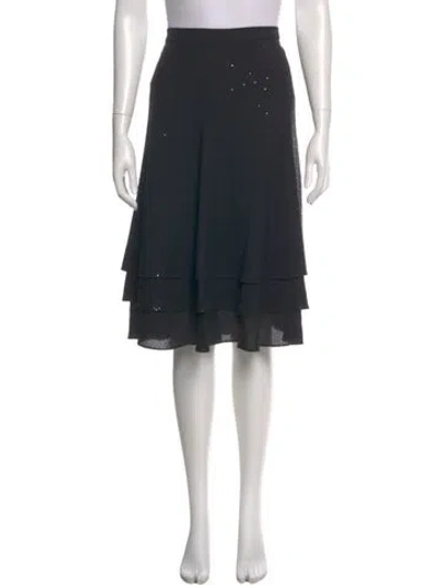 Pre-owned St John Silk Knee-length Skirt In Black