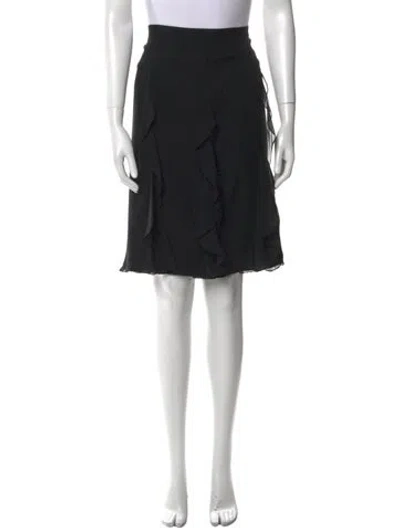 Pre-owned St John Silk Knee-length Skirt In Black