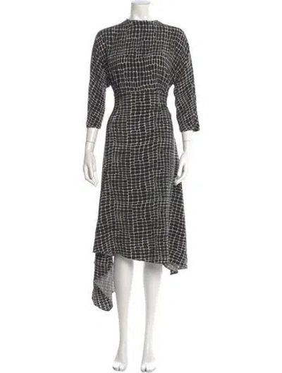 Pre-owned St John Silk Long Dress In Multi