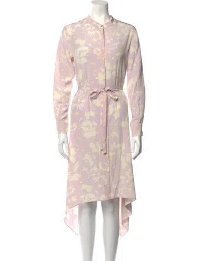 Pre-owned St John Silk Long Dress In Purple