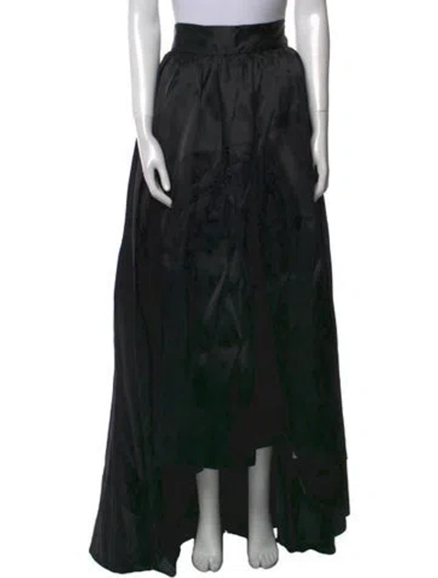 Pre-owned St John Silk Long Skirt In Black
