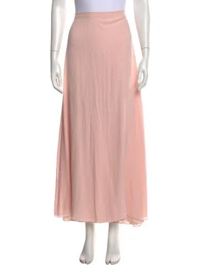 Pre-owned St John Silk Long Skirt In Pink