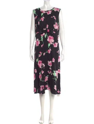 Pre-owned St John Silk Midi Length Dress In Black