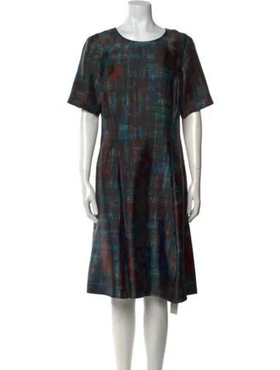 Pre-owned St John Silk Midi Length Dress In Black