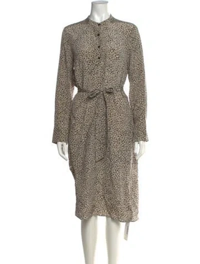 Pre-owned St John Silk Midi Length Dress In Neutral