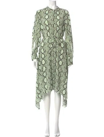 Pre-owned St John Silk Midi Length Dress W/ Tags In Green