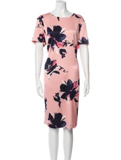 Pre-owned St John Silk Midi Length Dress W/ Tags In Pink