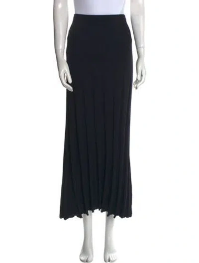 Pre-owned St John Silk Midi Length Skirt In Blue
