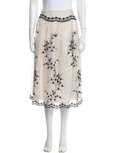 Pre-owned St John Silk Midi Length Skirt In Neutral