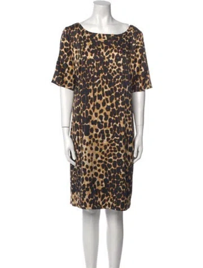 Pre-owned St John Silk Mini Dress In Black