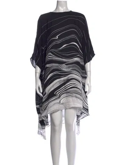 Pre-owned St John Silk Mini Dress In Black
