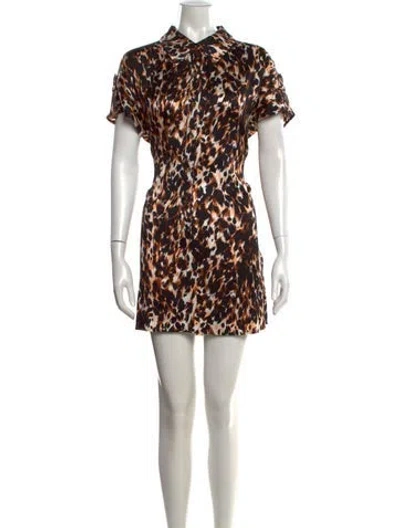 Pre-owned St John Silk Mini Dress In Black