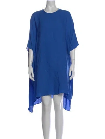 Pre-owned St John Silk Mini Dress In Blue