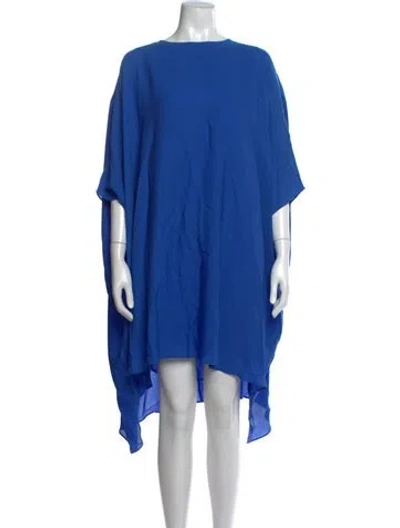 Pre-owned St John Silk Mini Dress In Blue