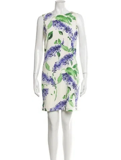 Pre-owned St John Silk Mini Dress In Multi