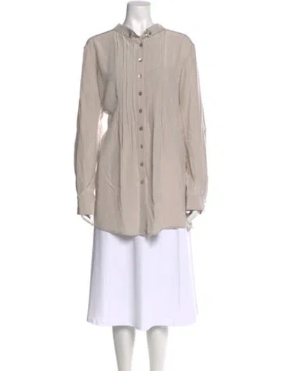 Pre-owned St John Silk Mini Dress In Neutral