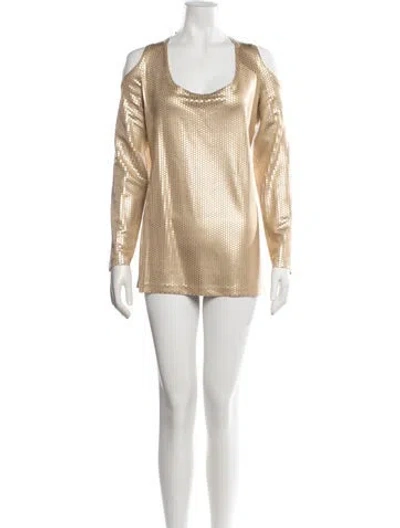 Pre-owned St John Silk Mini Dress In Neutral